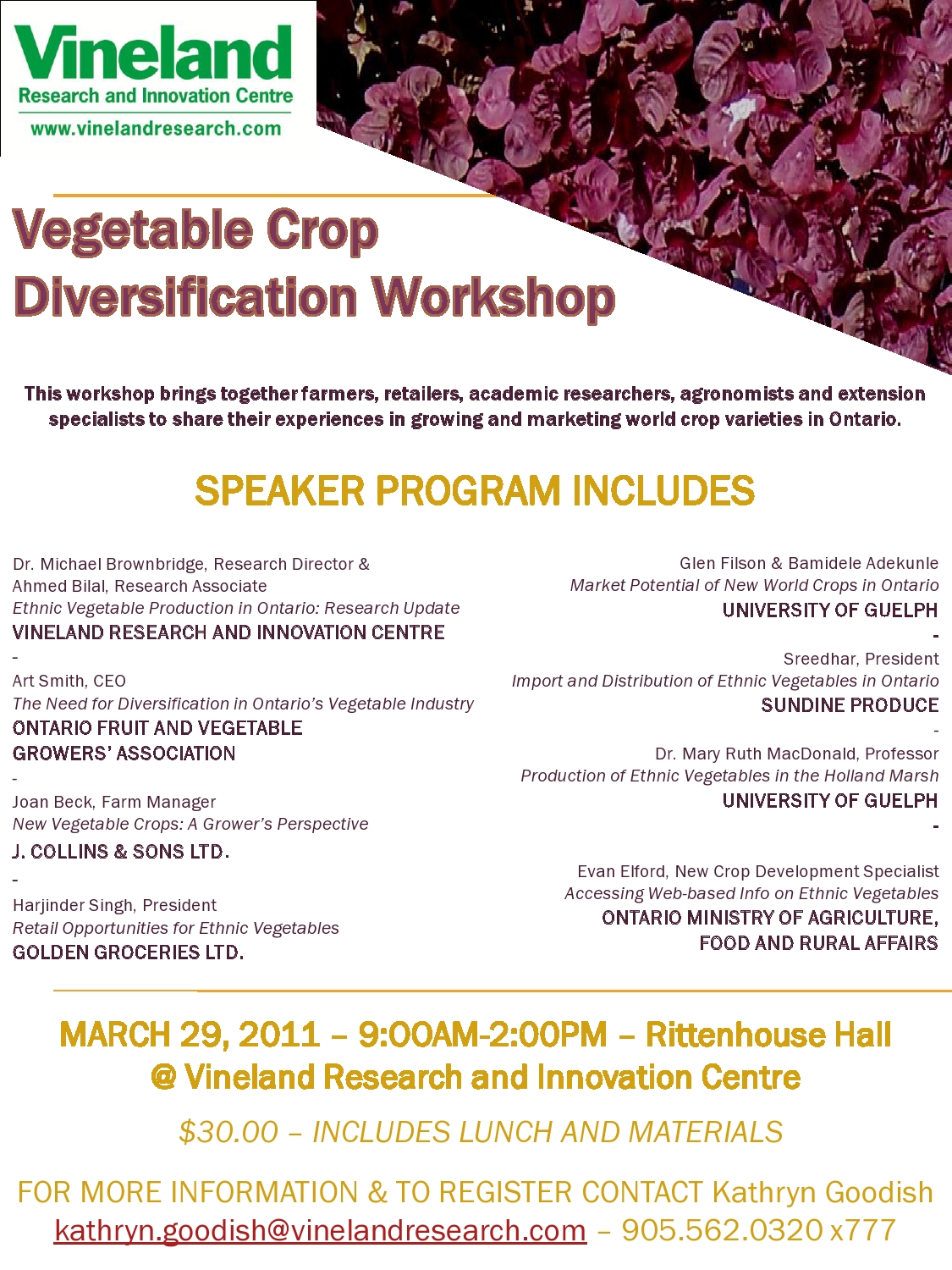 Vegetable Crop Diversification Workshop