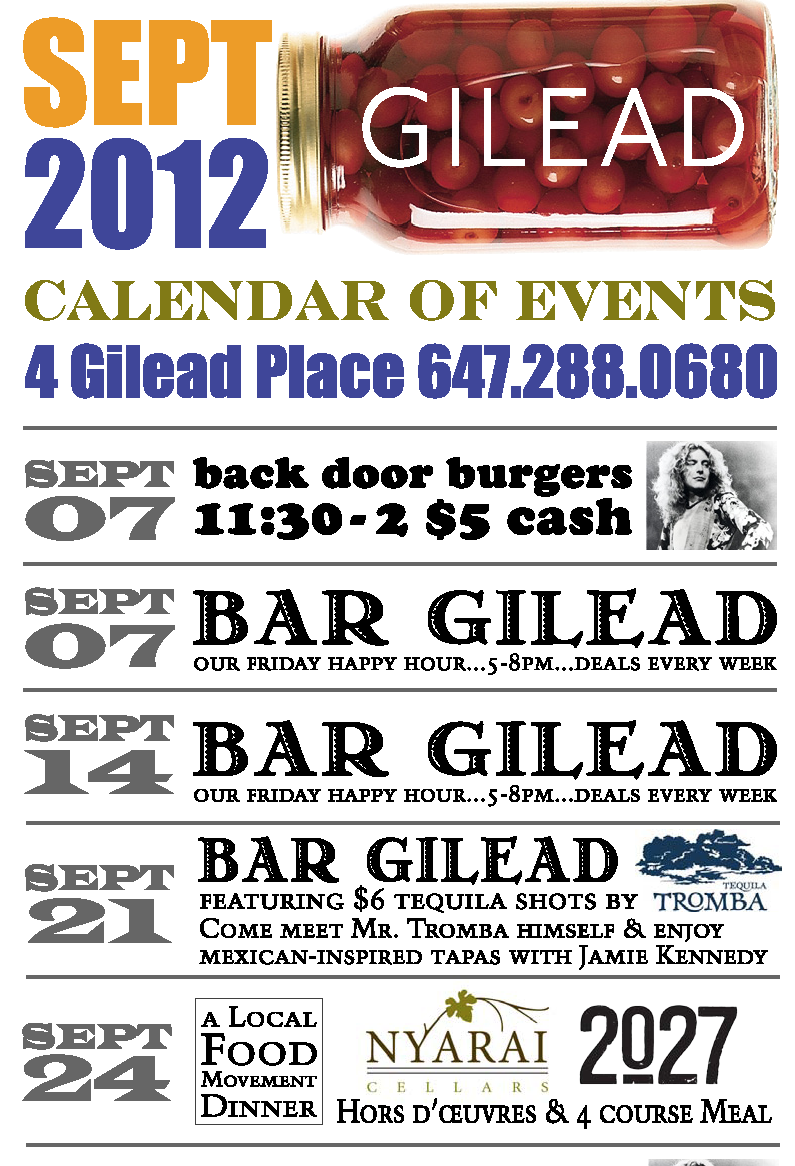 Jamie Kennedy’s September Events at Gilead