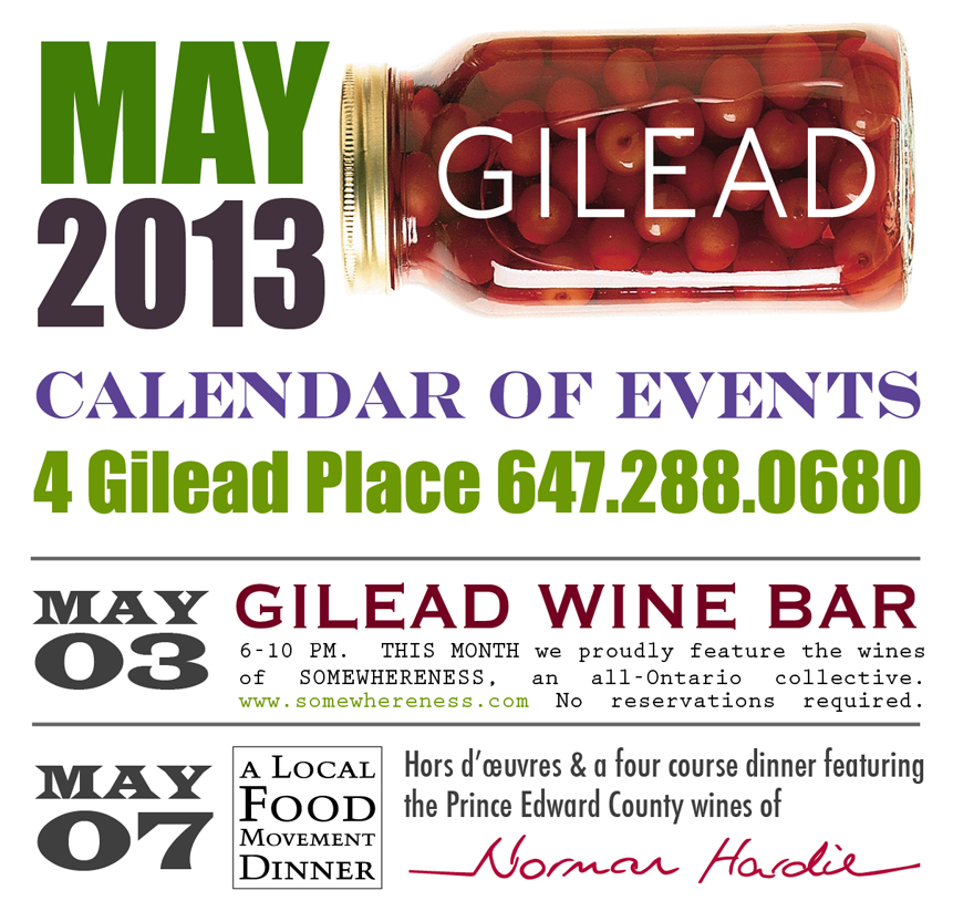 Jamie Kennedy’s Gilead Calendar of Events, May 2013