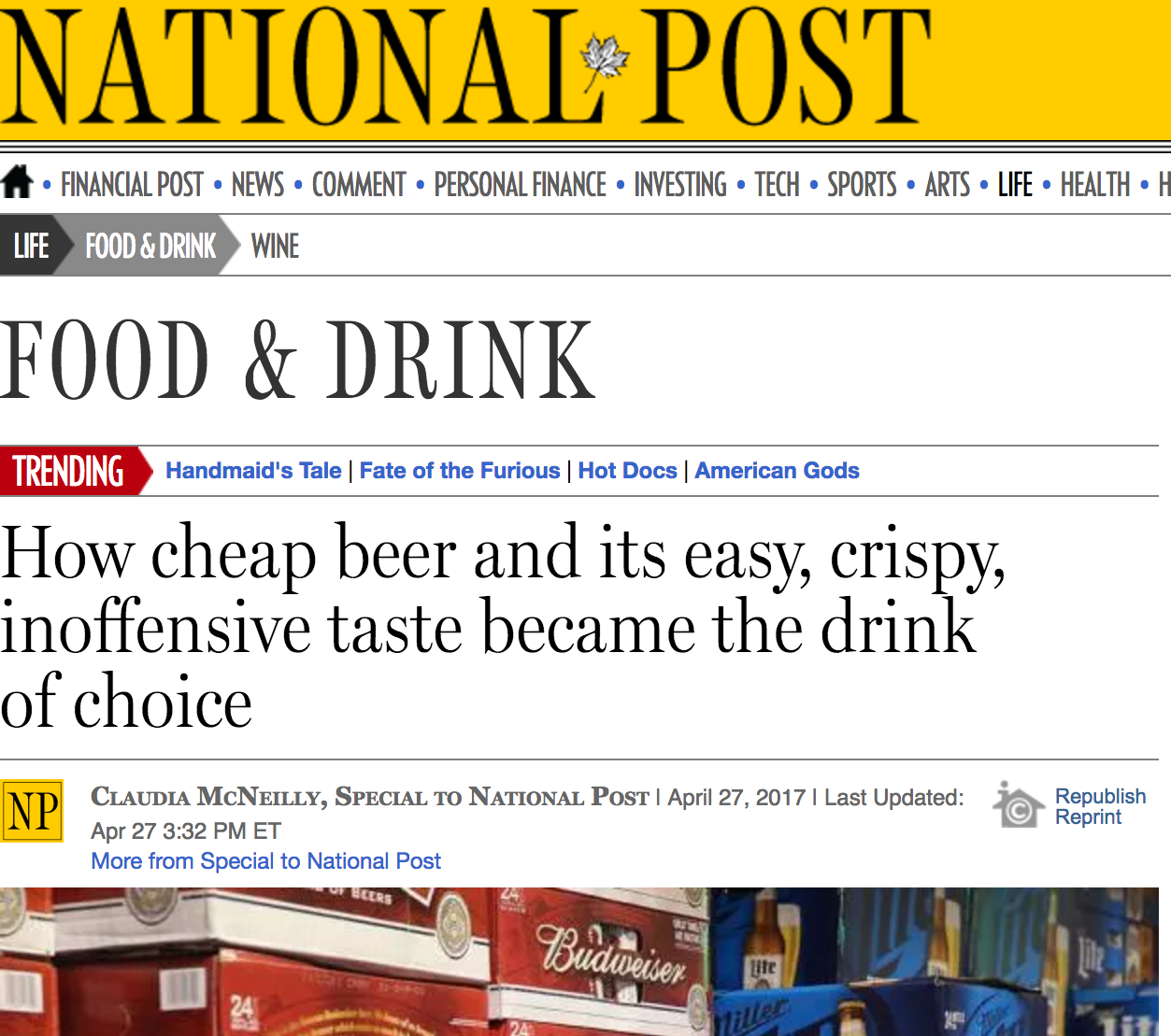 A Measured Riposte To THAT Beer Article In The National Post
