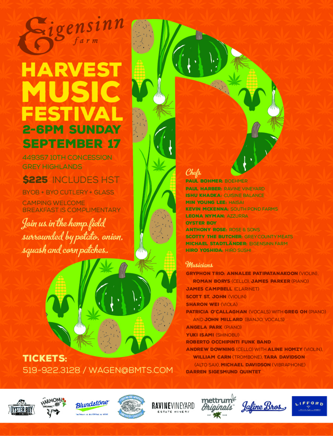 Eigensinn Farm Harvest Music Festival – Sunday September 17