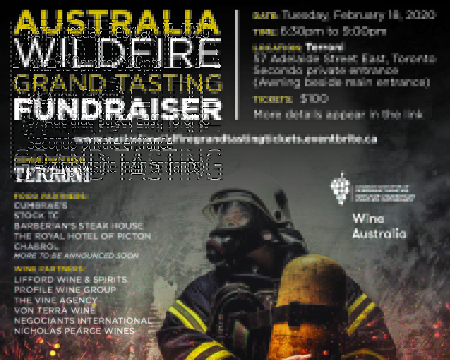 Join us! Australian Wildfire Grand Tasting Fundraiser